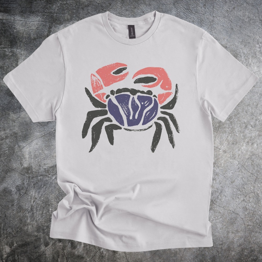 Quirky Crustacean Retro Graphic Tee Vintage Grunge Stamp Style